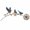 B, variant on Metal Garden Bird Stake Decor B, Rural Flower Bird Sculpture with Delicate Silhouette Details, Lawn Patio Flower Bed Outdoor Art (24.0in, Multicolor)