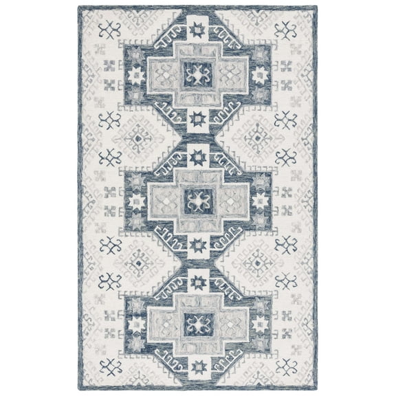 SAFAVIEH Metro Kenelm Geometric Area Rug, Ivory/Dark Grey, 8' x 10'