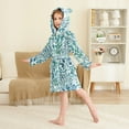 thumbnail image 2 of FORMRS Niños Bathrobe Unisex Hooded Robe Soft Plush Pajamas Sleepwear, Size 2-3T, Beautiful Leaves Pattern, 2 of 7