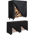 thumbnail image 5 of 8ft Firewood Rack With Cover Combo Set Waterproof Outdoor Log Holder, Fireplace Heavy Duty Stacker For Patio Logs Storage Steel Tubular Wood Pile, 5 of 5