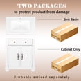 thumbnail image 3 of Fehomix 28 Inch Bathroom Vanity with Sink, Small Freestanding Vanity Cabinet with Roman Column Base & Storage, White Mid-Century Modern Farmhouse Ceramic Sink Vanity for Apartment Bathroom, 3 of 7