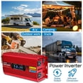 thumbnail image 2 of 1500W 3000W Peak Power Inverter Modified Sine Wave DC 12V to AC 110V 120V Car Converter Adapter USB Charger 2 AC Outlets 2 USB LCD Display for Car, RV, Camping & Home Backup Red, 2 of 9