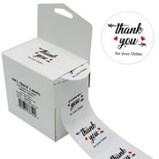 Infi-Touch 1.5" White Round Thank You for Your Order Stickers - 500 Ct. in Box