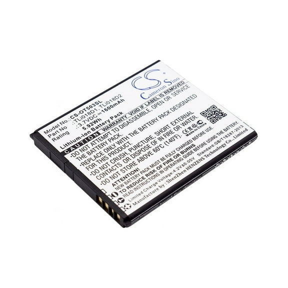 Replacement Battery for Alcatel TLi018D1,TLi018D2,1600mAh