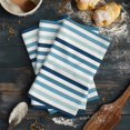 thumbnail image 6 of Teal Blue Stripe Kitchen Towels Set of 4, Water Absorbent Dish Towel, Ombre Geometric Aqua Vertical Striped Decorative Hand Towels - Quick Drying Cloth for Cooking Baking, 18x28 Inch, 6 of 8