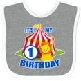 thumbnail image 3 of Inktastic Its My Birthday Circus Tent with Lion 1 Year Old Boys or Girls Baby Bib, 3 of 4