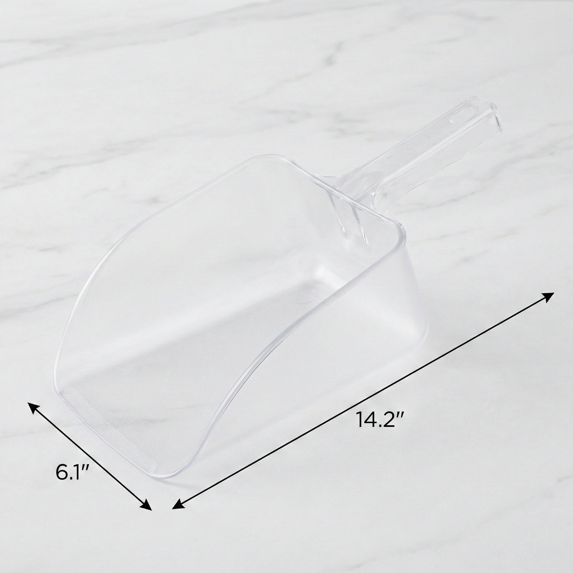 Unique Bargains Easy Clean Plastic Kitchen Use Ice Scoop Clear-3PCS 14.2*6.1inch
