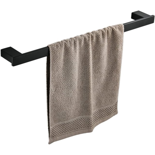 Toallero de Baño, Acero Inoxidable, Toallero de Barra 60cm, Negro