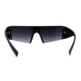 thumbnail image 2 of 80s Sporty Block Lens Rimless Retro Sunglasses Black Smoke, 2 of 4