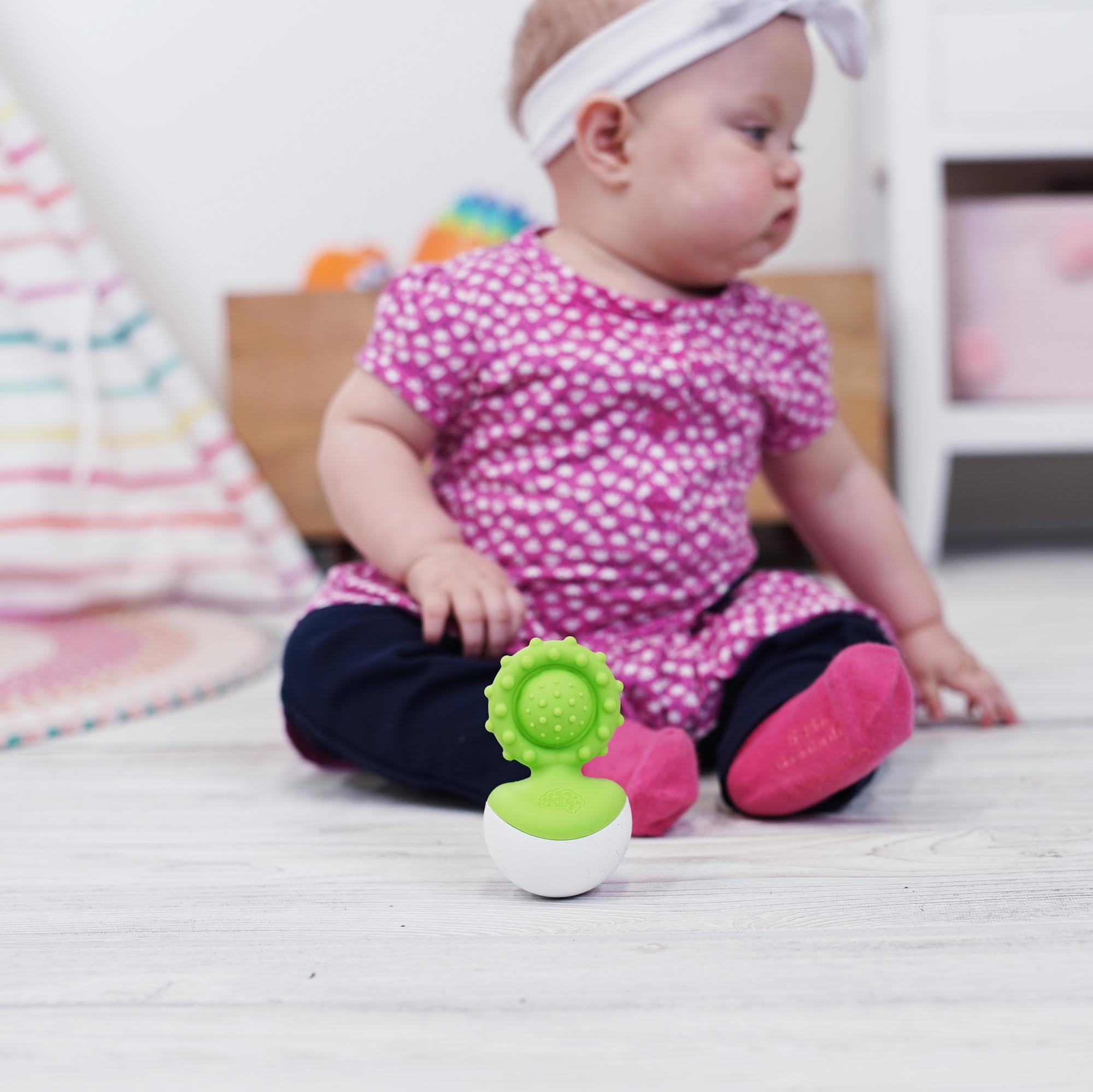 Fat Brain Toys Dimpl Wobbl Green Baby Toys /& Gifts for Ages 0 to 1