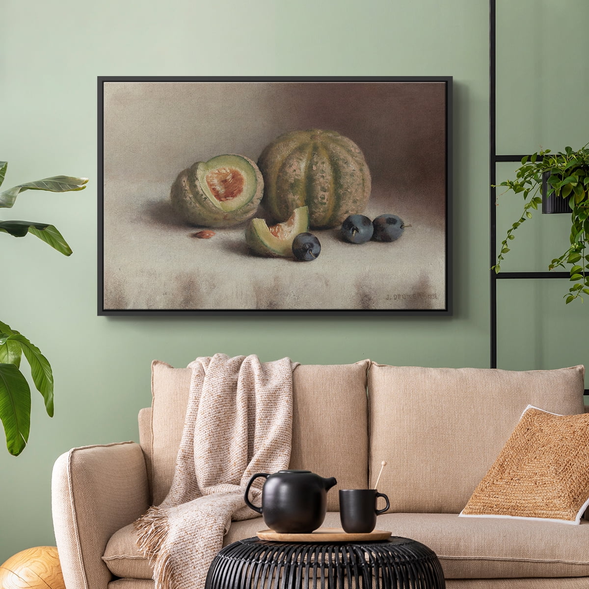 Vintage Botanical Print-XLVIII By Wexford Home Framed in Black Wood Gallery Wrapped Canvas 17 in. x 25 in.