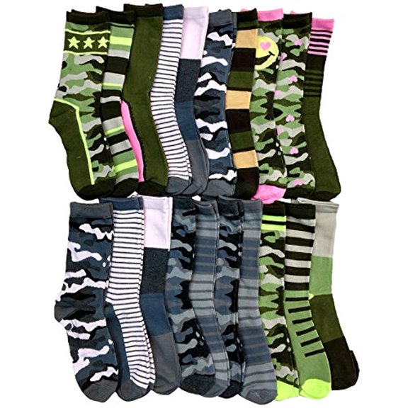 Yacht & Smith 12 Pairs Womens Low Cut Ankle Or Crew Socks, Cute Patterned Design