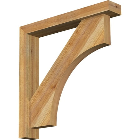 

Ekena Millwork 4 W x 24 D x 24 H Westlake Block Rough Sawn Bracket w/ Offset Brace Western Red Cedar