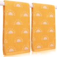 thumbnail image 1 of wonima01 2Pcs Summer Boho Sun Hand Towels Mini Sun Cotton Bathroom Towels Sunshine First Trip Around The Sun Decorative Absorbent Bath Towels for Baby Shower Hand Drying Cleaning, 29.5 x 13.4 Inch, 1 of 1