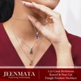 thumbnail image 6 of JeenMata 3.25 Carat Citrine November Birthstone - Round and Pear Cut Dangle Pendant Necklace in 18k White Gold Plated for Women, 6 of 10