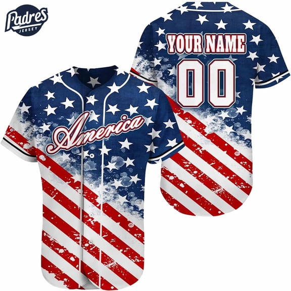 Custom 4th Of July American Baseball Jersey
