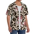 thumbnail image 2 of Balery Leopard Dots Camisa Casual de Manga Corta con Botones para Hombre, Texturizada, Estilo Cubano, para Playa, Verano-XX-Large, 2 of 5