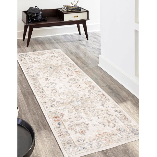 ECARPET Rococo Traditional Runner Rug for Living Room, Bedroom, Dining Room, Entrance, Hallway and More.