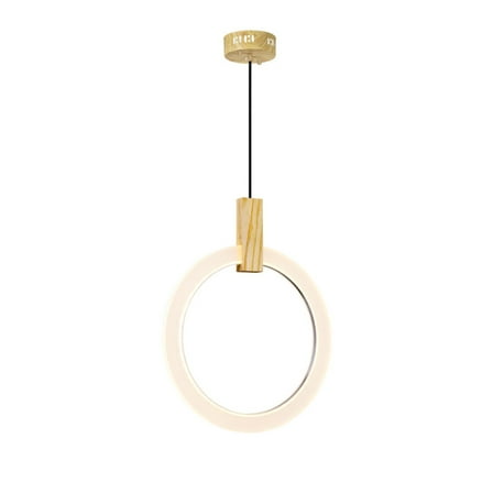 CWI Lighting Anello Contemporary Metal LED Pendant in White Oak