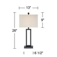 thumbnail image 7 of 360 Lighting Aston Modern Industrial Table Lamps 26" High Set of 2 Rich Black Openwork Metal Off White Fabric Shade for Bedroom Living Room Bedside, 7 of 7
