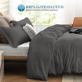 thumbnail image 4 of VEGAS HOTEL COLLECTION Classic Egyptian Cotton 1-Piece Duvet Cover { Zippered Closure } 1000 Thread Count- Fabulous Solid Looking Color Dark Grey - Full Size, 4 of 7