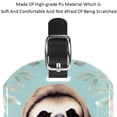 thumbnail image 4 of Square 2Pack PU Leather Sloth Cruise Luggage Tag with Privacy Cover and Name ID Tag for Travel Handbags Backpacks Luggage Tags, 4 of 6