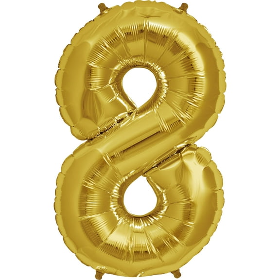 Number 8 Balloon, 32.5", Gold