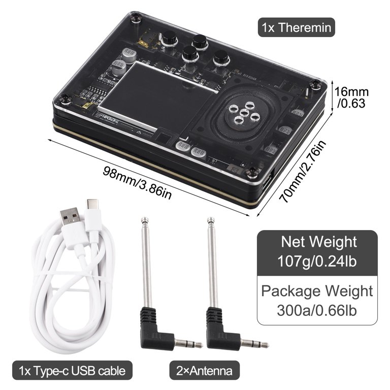 Stylophone Theremin Mini Theremin With Color Display & 70+ Voices