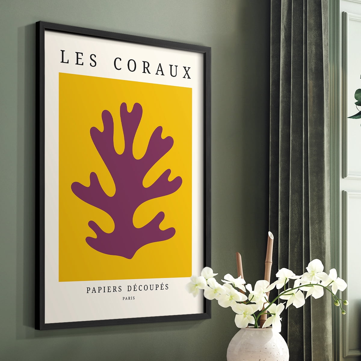 Matisse CCCLXX in Black Solid Wood 8 x 10 Framed Print