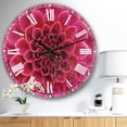 thumbnail image 2 of DesignArt Dark Pink Abstract Flower Petals Large Wall Clock, 2 of 2