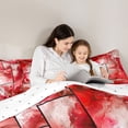 thumbnail image 5 of jejeloiu Red Marble Patchwork Art Twin Comforter Sets Kids,Abstract Print Bedding Set,Reversible,2 Pieces, 5 of 8