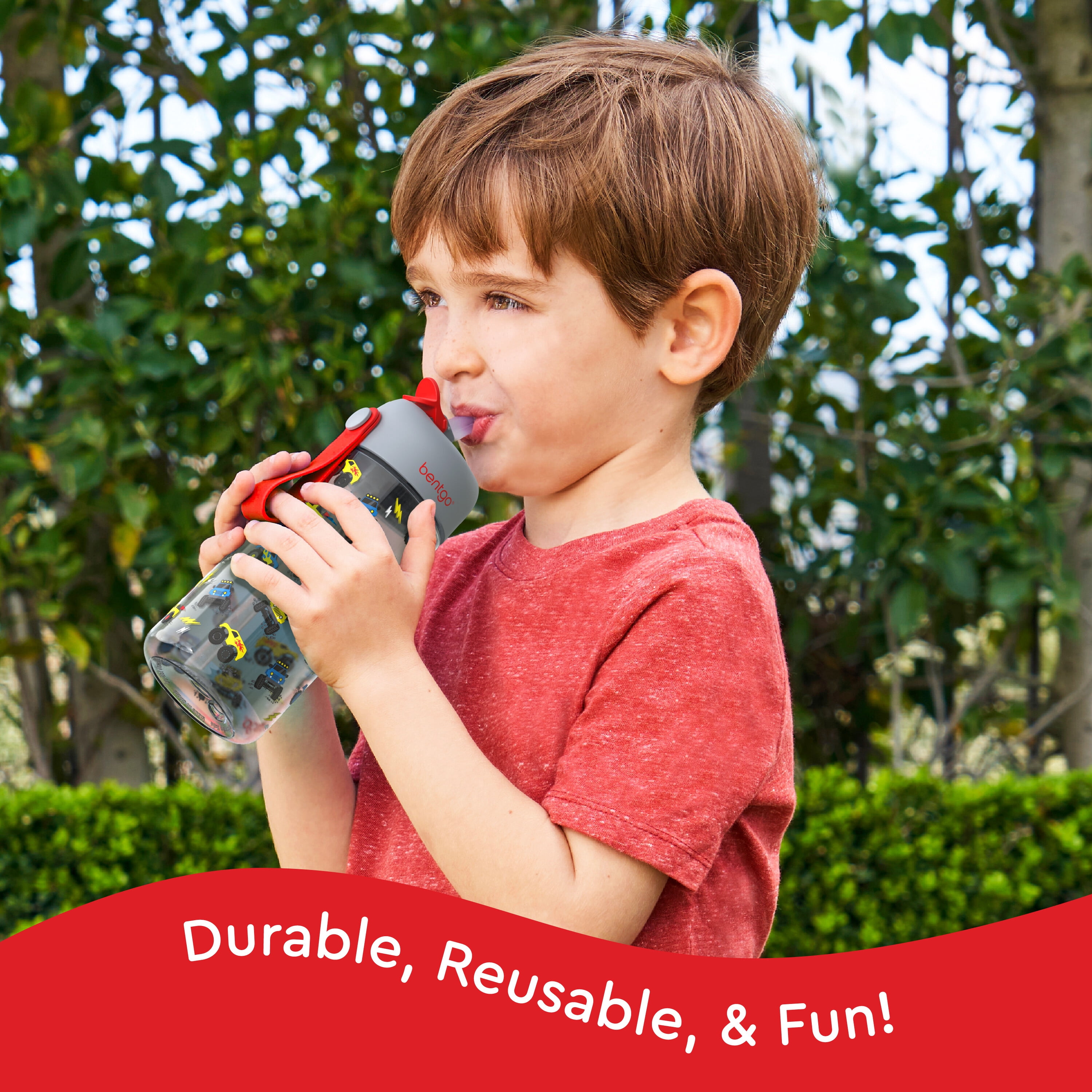 Bentgo Kids Water Bottle (2-Pack) - Trucks
