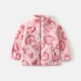thumbnail image 2 of DHFJKG Toddlers Kids Fluffy Zip Up Jackets Winter Outwear Heart Printed Long Sleeve Stand Collar Fuzzy Coat With Pockets For Boy Girl Cold Weather Soft Outerwear, 2 of 4