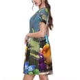 thumbnail image 4 of Lsque Pikmin Print Women's Casual Dress T-Shirt Summer Short Sleeve Scoop Neck Swing Dresses, 4 of 7
