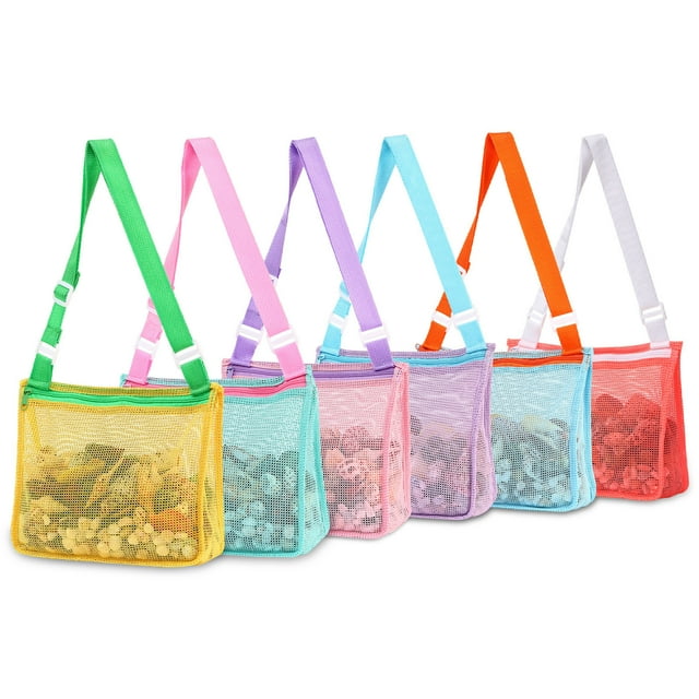 6 piezas juguetes de playa bolsas de playa de malla bolsa de colección de conchas marinas para niños para conchas marinas juguetes de playa juguetes de playa niños y niñas accesorios de natación bolsa de colección de artículos diversos Sincero Electrónica