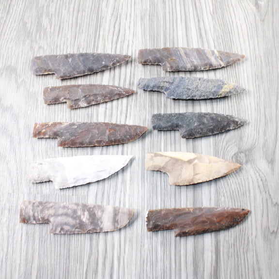 10 Stone Ornamental Knife Blades  #2155     Mountain Man Knife