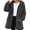 Dark Gray, variant on Women's Fashionable Casual Warm Thick Plush Striped Embossed Button Hooded Cardigan Coat Beige L