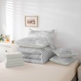 thumbnail image 6 of meiyoeat Silver Swirl Striped 7-Piece Twin Bedding,Modern Minimalist Artwork Bedding Comforter Set For Girls,Light Gray Reversible, 6 of 7