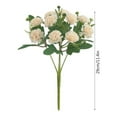 thumbnail image 3 of 11in Realistic Silk Artificial Flower Bouquet - Wedding Centerpiece Bridal Bouquet Fake Flowers for Valentines Day Party Decor, Home Office Decoration, Vase Arrangement(Light Yellow), 3 of 4