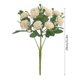 thumbnail image 2 of Flores Artificiales de Seda, 10 cabezas de Pintura al Óleo, Crisantemo y Hortensia, Blanco Marfil, 2 of 4