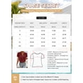 thumbnail image 6 of Chase Secret Womens Tops Notched V Neck Petal Short Sleeve Blouse Dressy Casual Shirts Red, 6 of 6