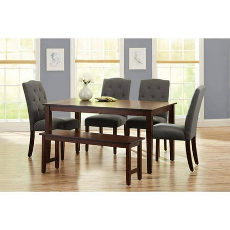 Better Homes and Gardens 6-Piece Dining Set with Upholstered Chairs & Bench,