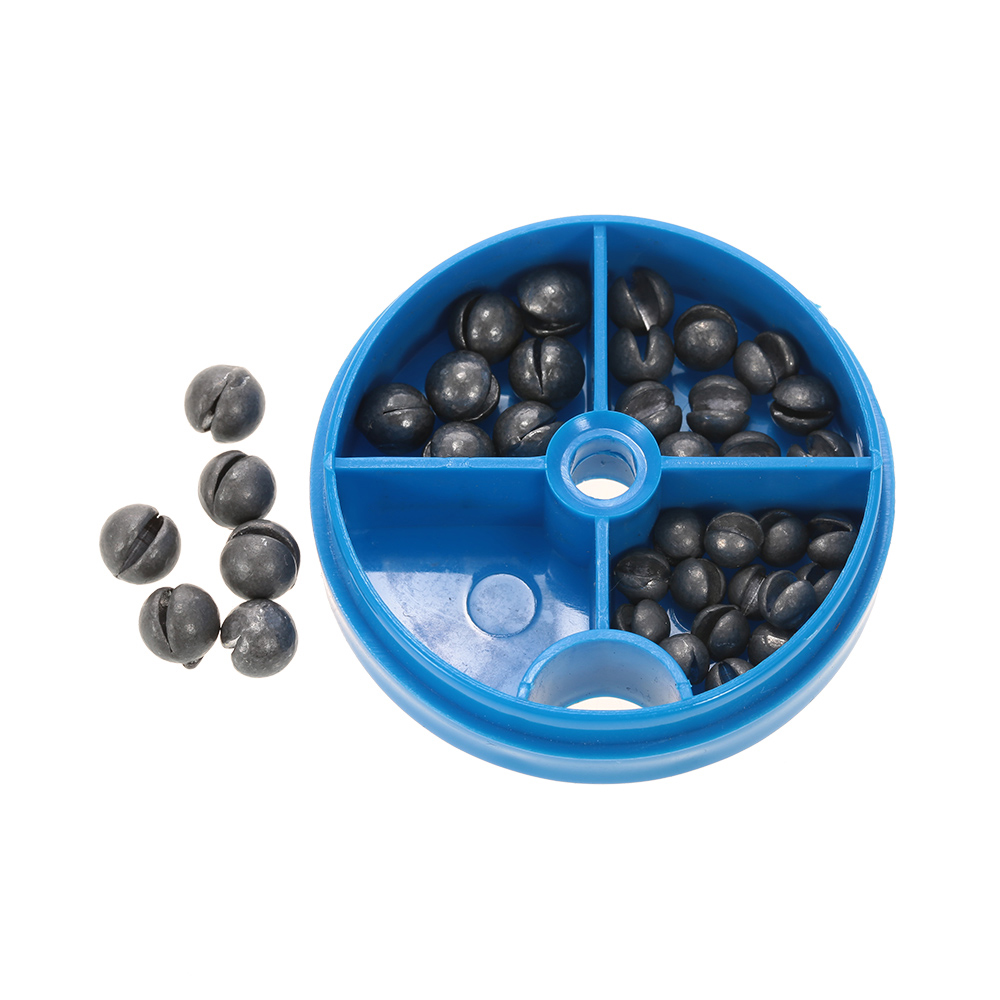 Lead Sinker Fishing Split With Box Tackle Weights 0.6//1//1.5//1.8g Removable Round