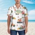 thumbnail image 2 of Fotbe Excavator Camisa Hawaiana para Hombre Unisex – Camisa Casual de Verano con Botones de Manga Corta de Algodón y Lino,X-Large, 2 of 7
