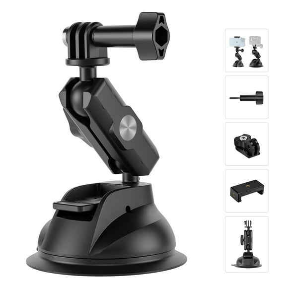 360° Universal Suction Cup Car Mount – Heavy-Duty Holder for Smartphones & GoPro Hero, Bionic Frog Palm Design, Mecha-Style, Ultra-Stable Nylon + Stainless Steel Build by TELESIN