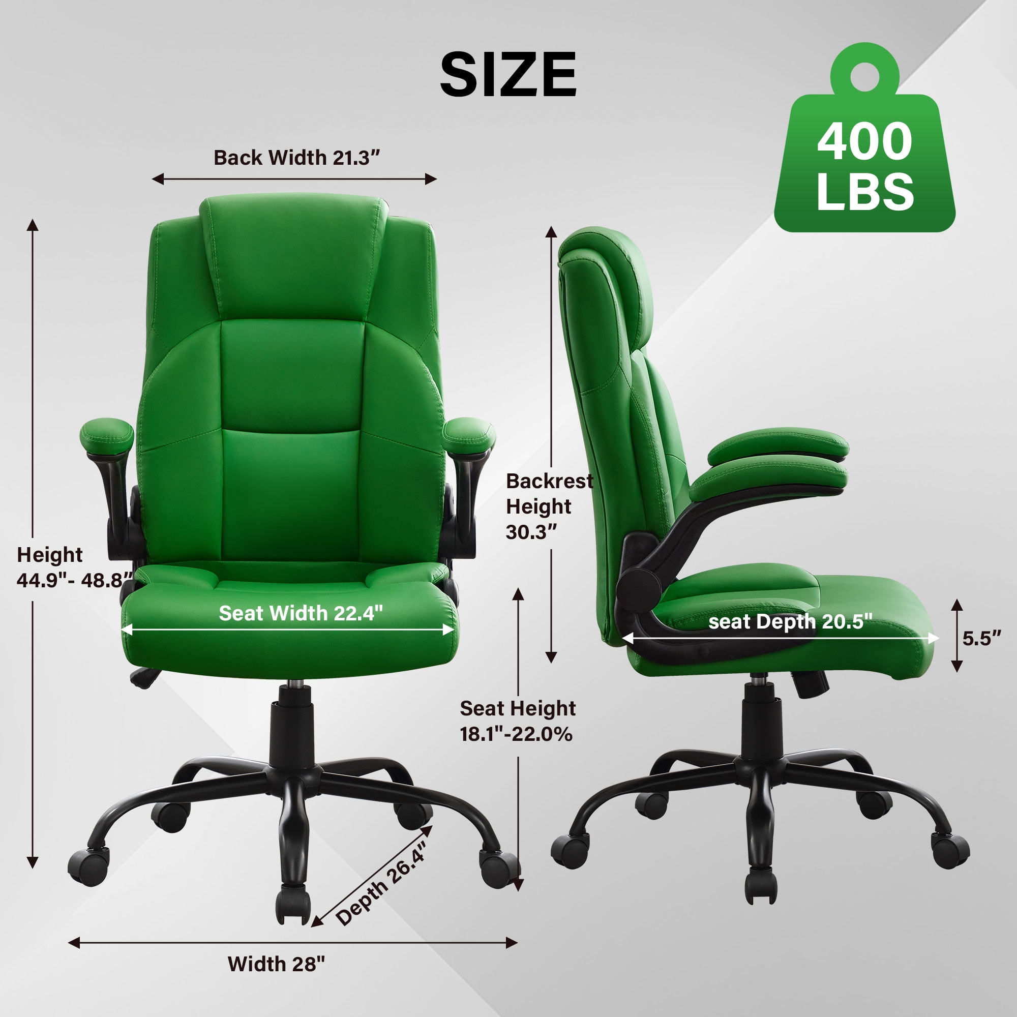 JONPONY Big and Tall Office Chair 400LBS Wide Seat Ergonomic Computer Desk Chair High Back Executive(图3) JONPONY Big and Tall Office Chair 400LBS Wide Seat Ergonomic Computer Desk Chair High Back Executive(图3)