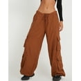 thumbnail image 1 of Wangsaura Women's Casual Pants, Solid Color Loose Fit Drawstring Cargo Trousers, 1 of 3