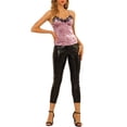 thumbnail image 2 of MODA NOVA Junior's Velvet Lace Trim Spaghetti Strap Cami Top, 2 of 5
