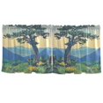 thumbnail image 7 of Yayeee Kitchen Curtains Tier Set of 2 Light Filtering 57"x24" Over Sink Window Panels, Retro Mountain, 7 of 7