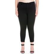 Cello Juniors' Plus Size Mid Rise Striped Stretchy Crop Skinny Jean